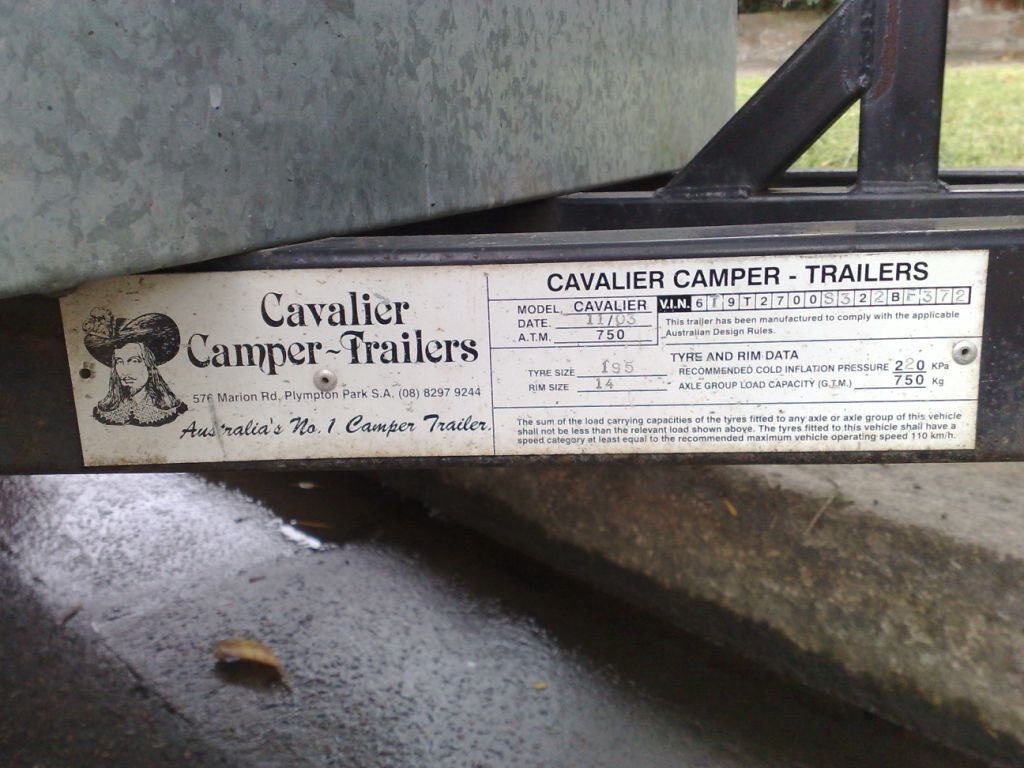 model number on travel trailer